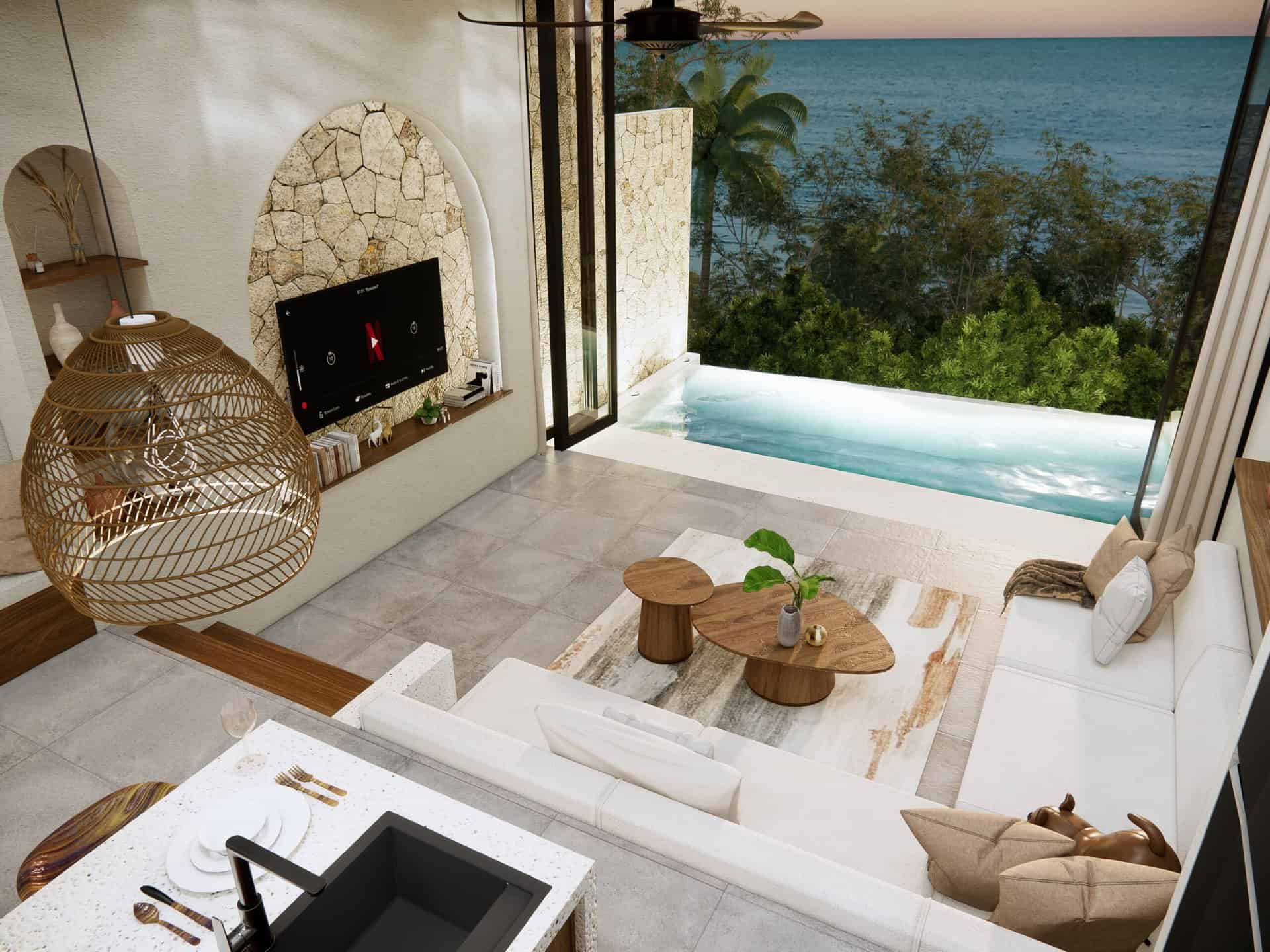 OFFPLAN OCEAN VIEW 2 BEDROOM VILLA FOR SALE LEASEHOLD IN ULUWATU BE-1946 